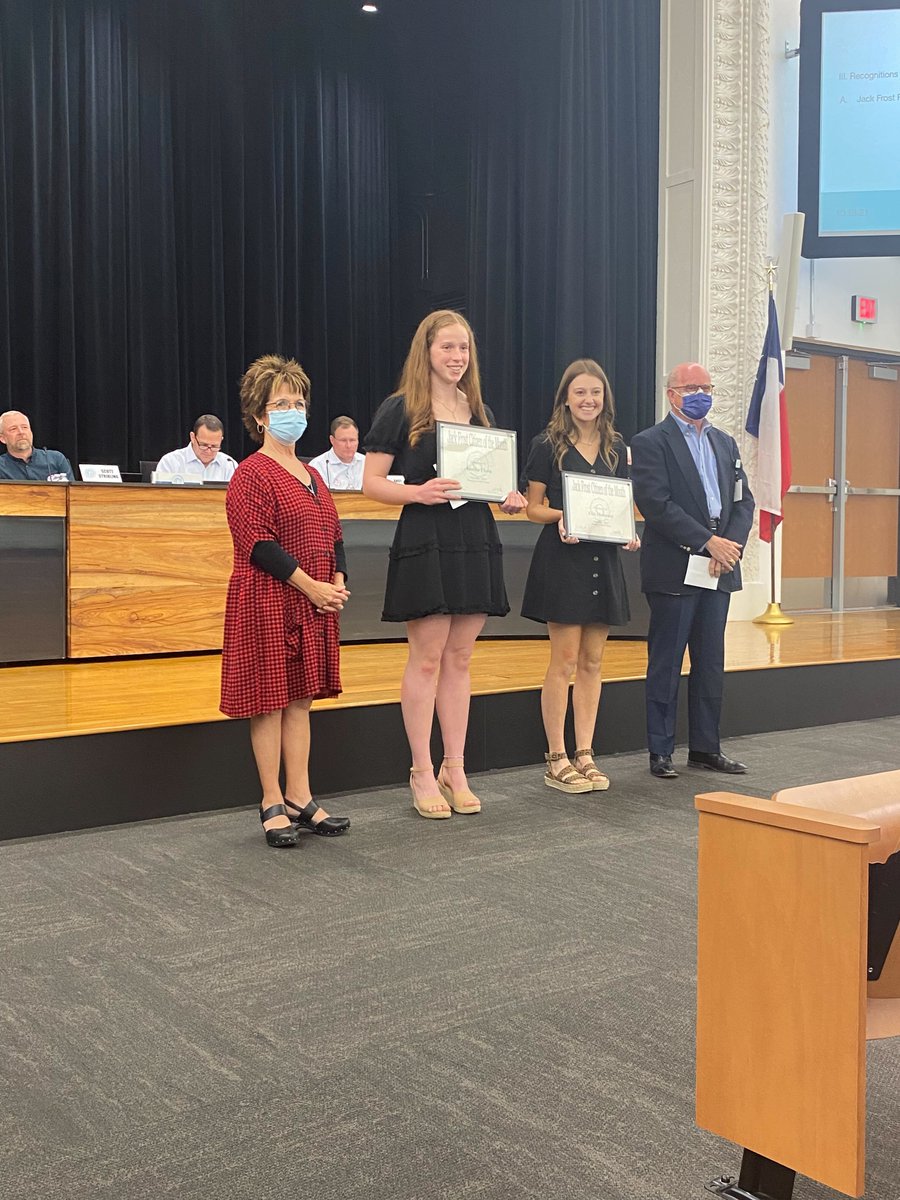 The <a href="/GeorgetownHS/">Georgetown HS</a> October recipients of the Jack Frost Award are Annika Flora and Ella Hampton.