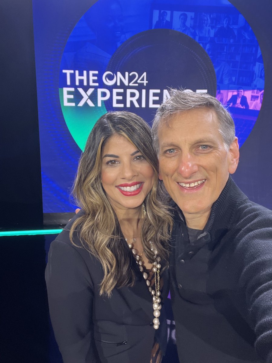 It was so fun to be back presenting in a studio again!  And, a bonus to meet colleagues in person for the first time!! Mark! <a href="/4markb/">Mark Bornstein</a>  Join us 10/26 to see what's happening next at <a href="/ON24/">ON24</a>! on24.com/the-on24-exper… #CustomerExperience I #DigitalEngagement