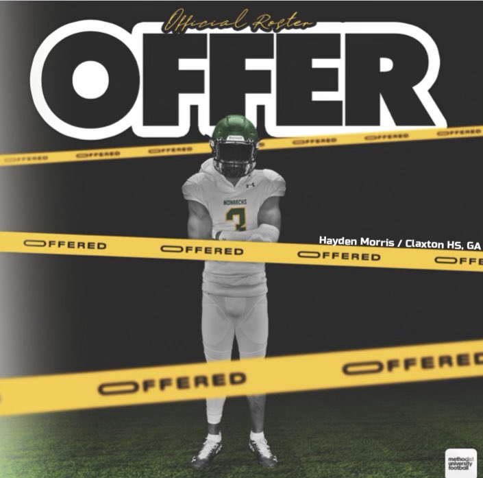 HaydenmQB11's tweet photo. Blessed to receive an offer from Methodist University 💚🤍 @_Coach_Rad @ClaxtonRecruits @chrisogl36 @DakotaTillman17 @RecruitGeorgia https://t.co/M6Zv7uzAhy