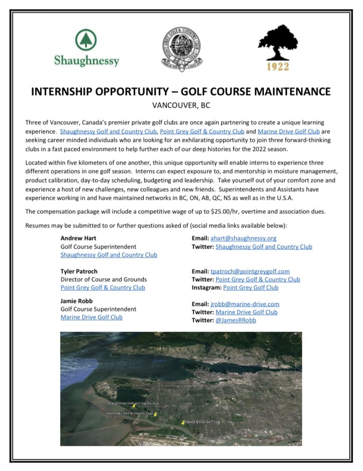 2022 Vancouver Internship coming at you again from <a href="/ShaughnessyGolf/">Shaughnessy Golf & Country Club</a> <a href="/PointGreyGolf/">Point Grey Golf & CC</a> <a href="/MDGC1922/">MarineDriveGolfClub</a>.  Looking forward to hosting another great group of students.
…edrivegolfclub.clubhouseonline-e3.net/getmedia/c7182…