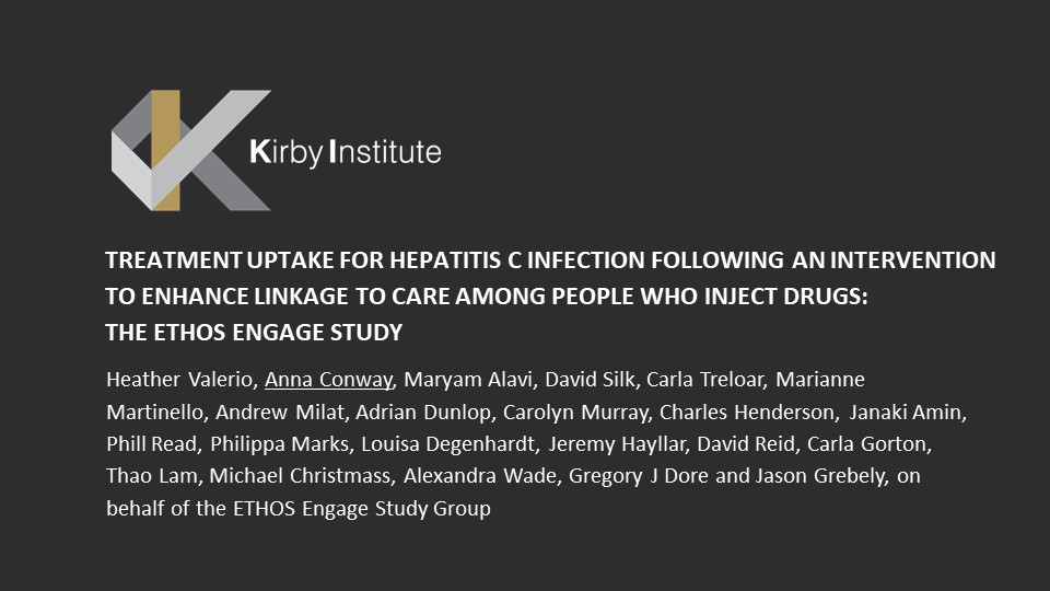 ETHOSII's tweet image. A primary outcome of ETHOS Engage is treatment initiation among those who test HCV RNA positive on campaign days. @banAnnaConway presents this treatment uptake among the first wave of participants both 1 and 2 years post-campaign. #INHSU21 on-demand is available for the next 3 mo