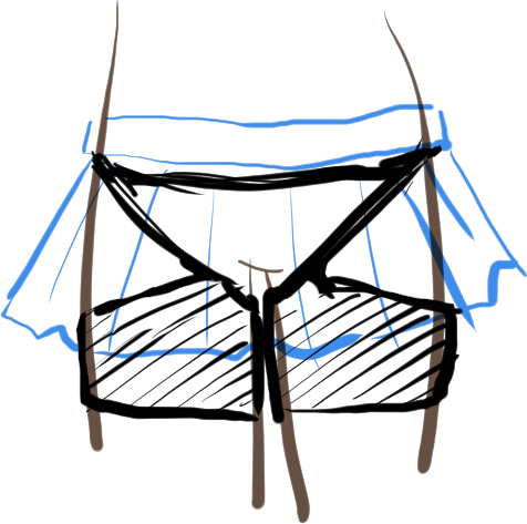 スパッツを履いていると見せかけるタイプの 