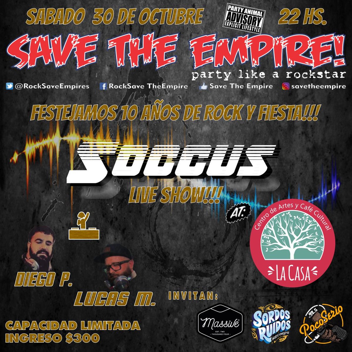 RockSaveEmpires's tweet photo. Estamos Volviendo!!!
Y festejamos 10 años de rock y fiesta!!!! 

Mas Info: https://t.co/jKYVqGPwjz https://t.co/PW1ytyTR9O