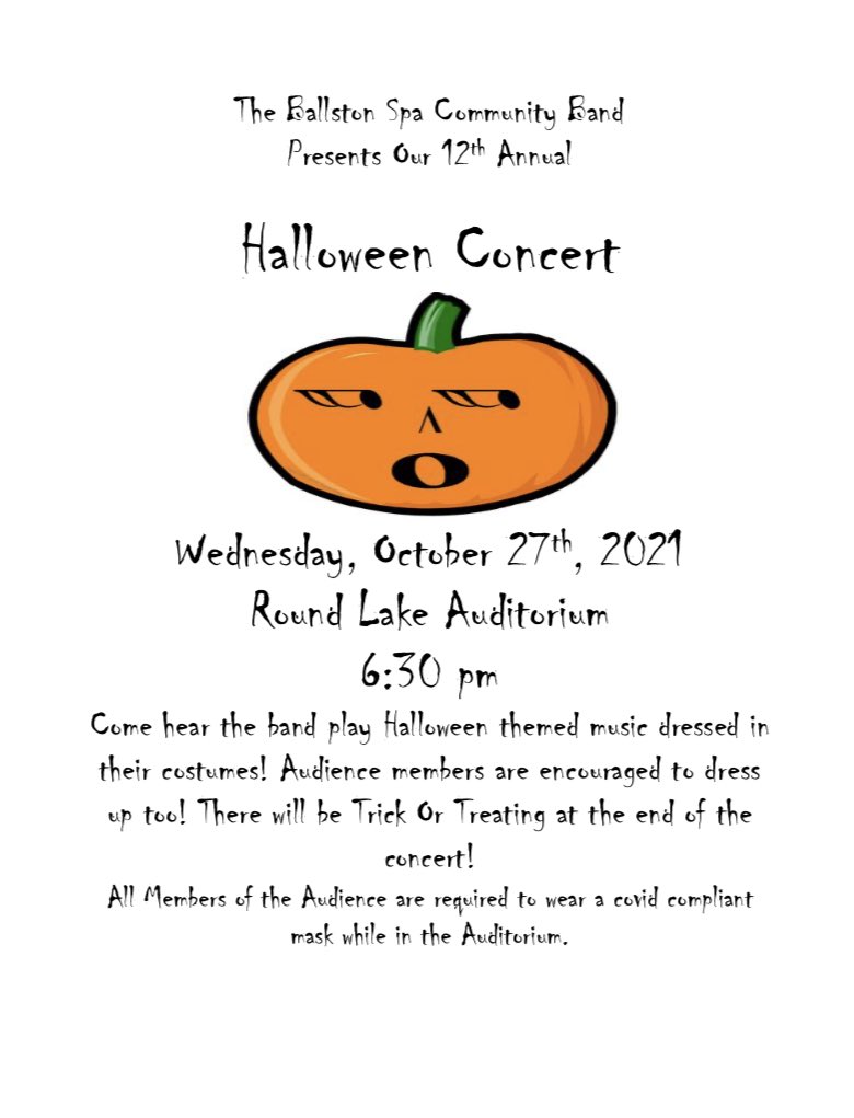 We’re back for our Halloween Concert 10/27. It will look a little different this year, but we hope you will join us! #BSCSD #bspamusic ⁦<a href="/MaltaAveElem/">Malta Ave Elementary</a>⁩ ⁦<a href="/MiltonTerrace/">Milton Terrace Elem</a>⁩ ⁦<a href="/WoodRoadElem/">Wood Road Elementary</a>⁩ ⁦@GordonCreekElem⁩ ⁦<a href="/BSMS_Scotties/">Ballston Spa MS</a>⁩ ⁦<a href="/BSPAHS/">BSPAHS</a>⁩