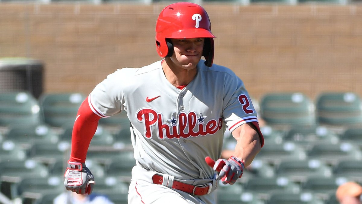 MLBPipeline's tweet photo. Logan O'Hoppe is making things happen in Arizona.

The No. 11 Phillies prospect plated all three of Peoria's runs on three hits. And he took good care of his pitcher too: https://t.co/lAiwrXaex2 https://t.co/gSAfOQ1LiZ