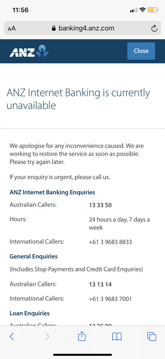Louisefitzx's tweet photo. @ANZ_AU @ahagidemetriou It hasn’t been working for about a week for me in the app or the website! Clearly there is issues https://t.co/WwEcstpX5H