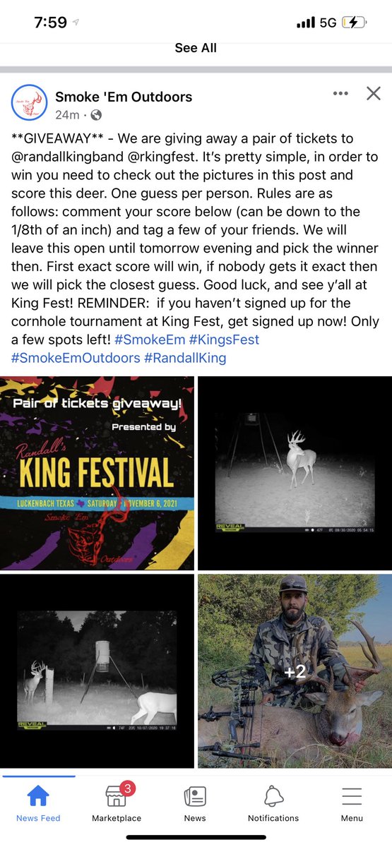 SmokeEmOutdoors's tweet photo. ‼️GIVEAWAY‼️ read first picture for details!!!!! Go to our Facebook post to comment and win a pair of tickets to @RandallKingBand  KING FESTIVAL‼️ #smokeem #KingFest https://t.co/THA5x1qd5T