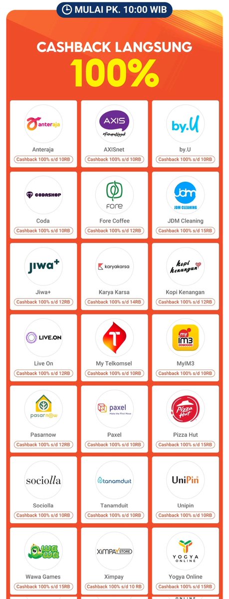 RacunBelanja's tweet photo. Shopeepay Super Online Deals 🌟
Cashback 100%
🗓️ Berlaku 19-21 Oktober 2021
⏰ Mulai jam 10:00

Berlaku untuk pembayaran menggunakan Shopeepay di aplikasi atau website merchant

Selengkapnya cek disini:
https://t.co/PdFoK0joZY https://t.co/NCBTKhkdwI