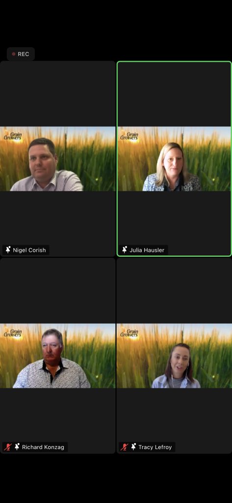 Agrimasters's tweet photo. Tuning in to the @GrainGrowersLtd State of the Industry Report Launch. “What did growers learn from the China tariff on Barley? There are other markets worth pursuing but they were feed markets. China loved good quality produce and they paid for malt value.” #farmsmart #ozagchat https://t.co/cxnNA42fhu