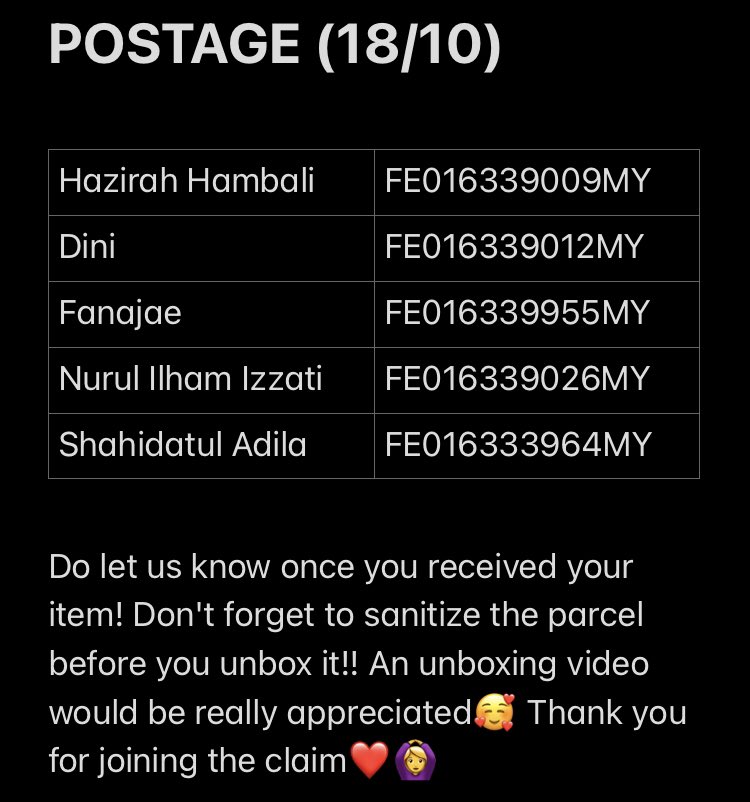 hoechanim's tweet photo. #hoechantracking
Tracking number for last week's set pc!
Actually should be dropped off on Monday but pos office at our place closed for 2 days until today. Will drop off the parcel tomorrow. Thank you so much for your patience.πππ» https://t.co/c8pUIzFNex