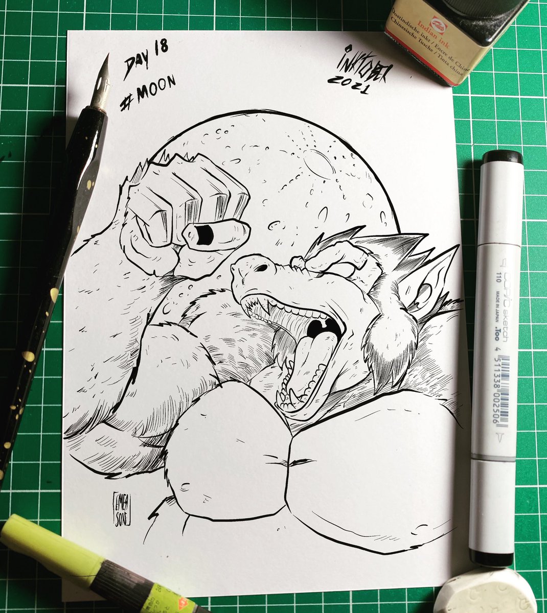 EmersonDCastro1's tweet photo. Day 18- Moon 
Inktober 2021

#desafiofasina #inktober #inktober2021 #inktober52 #inkart #nanquim #nankim #artist #inkartist #spirit  #moon https://t.co/D6JsH7LjpI