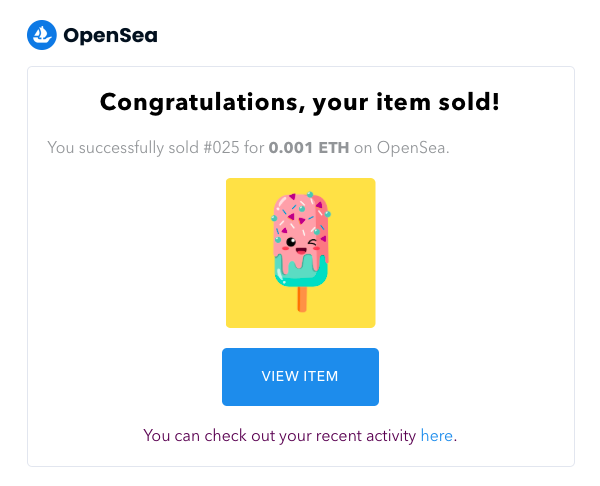 THIS ICE CREAMS ARE SO HAPPY!
#023 and #025 NFT Ice Cream Collection have been recently SOLD!! 🥳🎉
🌟💫Thank you very much guys for trust in the Collection!!💫🌟
Adding Up Owners to the collection! 
#nft #opensea #nftartist #nftart #sold #icecream #eth #polygon #matic #nogasfee