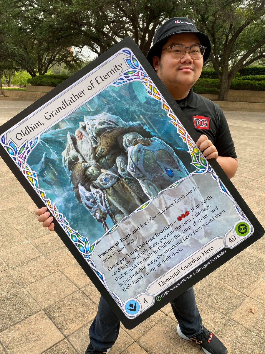 TheCardGuyz's tweet photo. In celebration of Nam winning @fabtcg The Calling Dallas with Oldhim, we are giving away a giant sized Oldhim hero! Here is the way to enter into the Giveaway! 
1. RT This Tweet!
2. Follow Us!
3. Tell us your favorite card!
Ends 10/25
#Fabtcg #Champion #TheCardGuyzOnTop #Giveaway https://t.co/lI8oFvAX2y