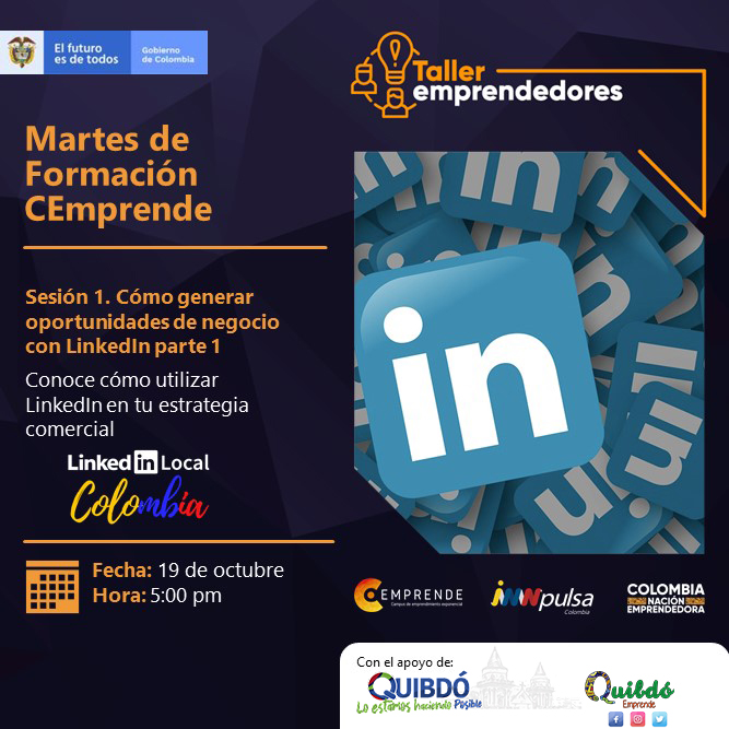 QEmprende's tweet photo. Acompáñanos al nuevo ciclo de formación con LinkedIn sobre ¿Cómo generar oportunidades de negocio con LinkedIn? parte 1 qué hemos diseñado desde #CEmprende #iNNpulsa Colombia.
Fecha:   19 de octubre Hora: 5:00 p.m. Link de inscripción 👉 https://t.co/H7lkOMp0RX https://t.co/5QRK7SQaME