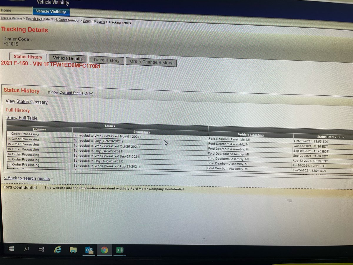 Justin_Cofer's tweet photo. @Ford I ordered a truck on June 4, you confirmed on June 5, got an August build date, and it has been bumped over and over and over. Dealership required I turn in my trade at end of August or reassess value. Build date was just bumped again. When do you actually build my truck? https://t.co/7jTtos95EV