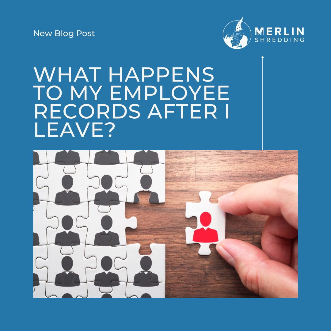 MerlinShredding's tweet photo. What happens to employee records after an employee leaves? And what can you do to ensure that your records are safely kept even after you’ve left the company? Read our newest blog post to find out: https://t.co/GypFD2hX5i https://t.co/Rvrxt9o5EK