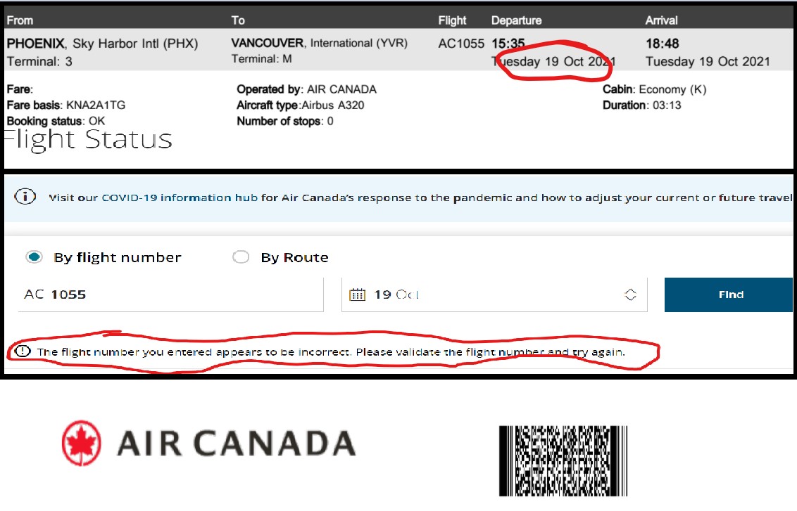 ArunJoshi1's tweet photo. What is the truth @AirCanada Your "24/7 call center 1-888247-2262" is not taking a call after being on hold for 1 hr+ There has been no communication since the booking in Sept https://t.co/35DVbhiWuy