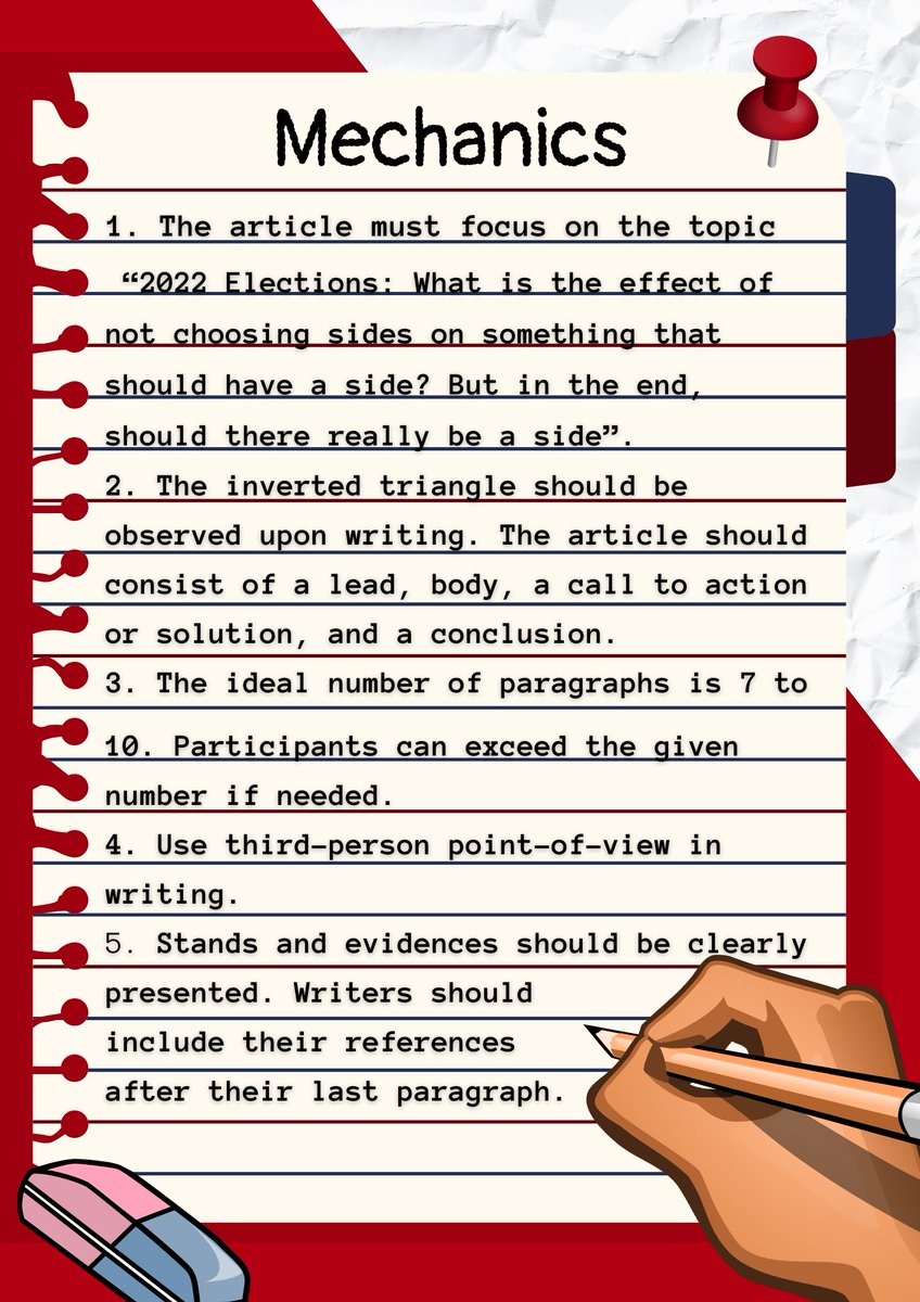 SHC_SHEC's tweet photo. LET YOUR ARGUMENT/S BE HEARD‼️
This year’s Virtual Schools Press Conference will give you the opportunity to express your thoughts and opinions through editorial writing! 🖋
#SHCSHSVSPC2021
#2022Elections
#EditorialWriting
🖱 Isabella Gusto
✒️Justin De Ocampo https://t.co/Omg7stL2tm