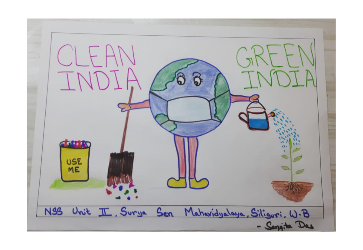 Clean India Green India Poster Drawing Easy / Swachh Bharat Abhiyan Poster  drawing for compitition - YouTube