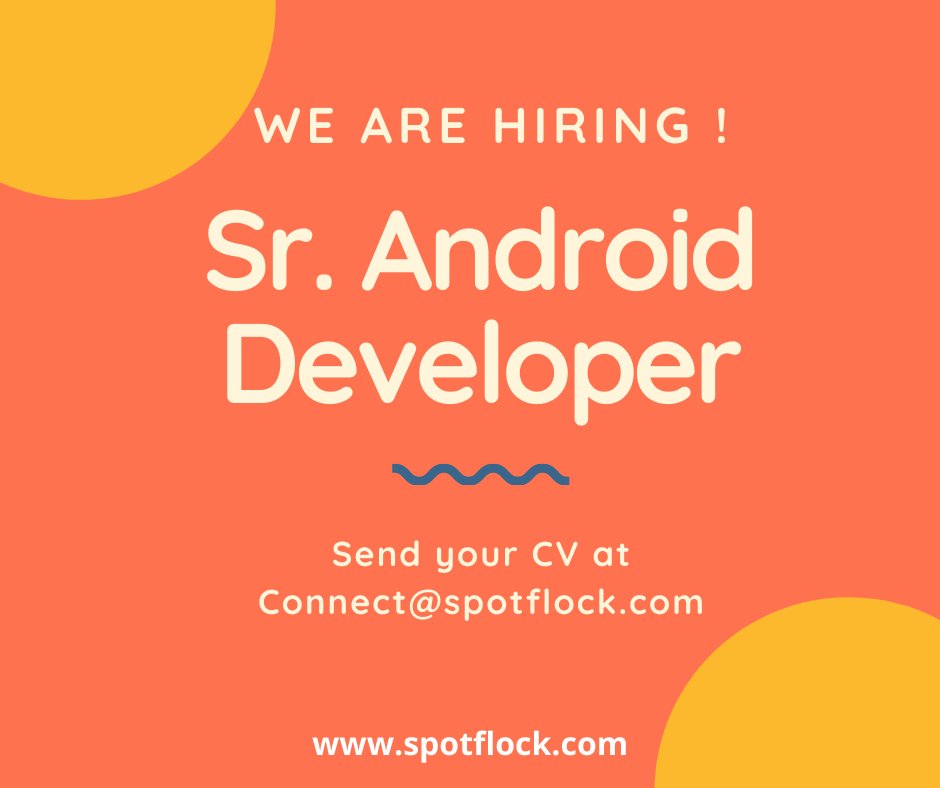 spotflock's tweet photo. #wearehiring👇for the #SeniorAndroidDeveloper(5+ yrs) role at #Hyderabad location.
Interested candidates can share their resumes at Connect@spotflock.com
.
.
#hiringalert #hiringnow #recruiting #careerjourney #jobopenings #developer #softwaredeveloper #hiring #jobsearch #jobs https://t.co/DioZh0R1b8