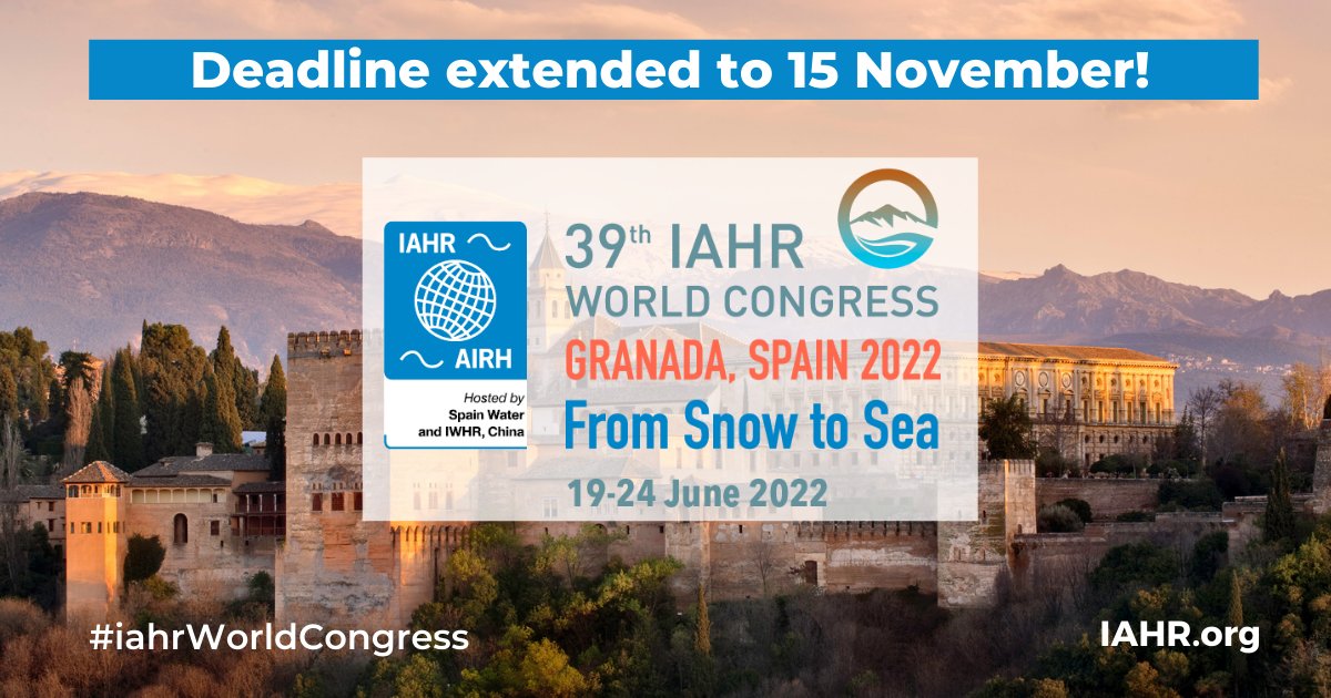 IAHR's tweet photo. LAST CHANCE FOR ABSTRACTS! Reps. from #universities, #water orgs., #hydraulic assoc., #government, #science &amp; #research institutes now have to Mon 15 Nov to submit abstracts for #iahrWorldCongress https://t.co/x1yjk1jMZ5 #FromSnowToSea #Water #HydroEnvironment #Research #IAHR https://t.co/EAabwBhbAy