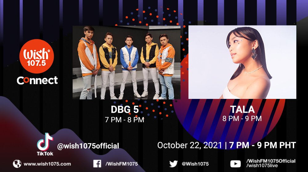 wish1075's tweet photo. Get ready to connect with pop group @DBG5official and 21-year-old singer-songwriter @talulasaur!
Our virtual show airs at 7 p.m. PHT via TikTok Live! https://t.co/Mk6EPaLPKg