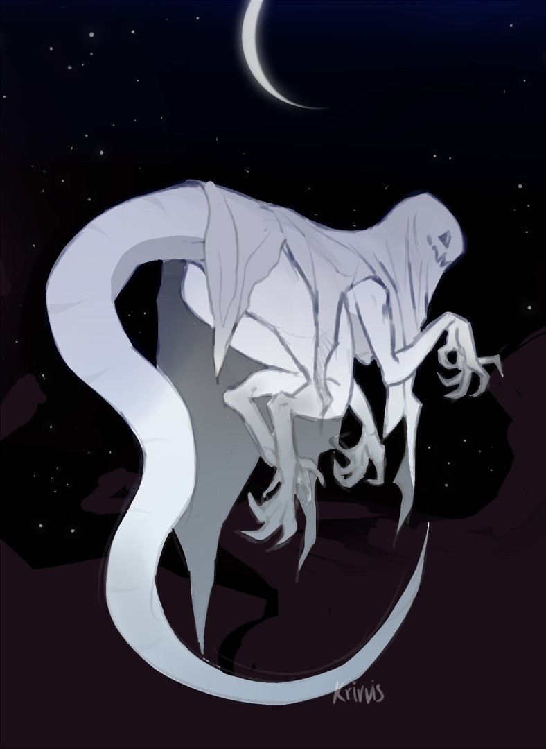 Krivvis's tweet photo. Posting a couple sona sketches from drawtober prompts here

:Wraith https://t.co/VpN3ltcGEn