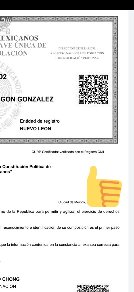 obregon_marlen's tweet photo. Menos mal que si esta certificada mi #CURP 😅😅😅 https://t.co/YAEdrzMSTn