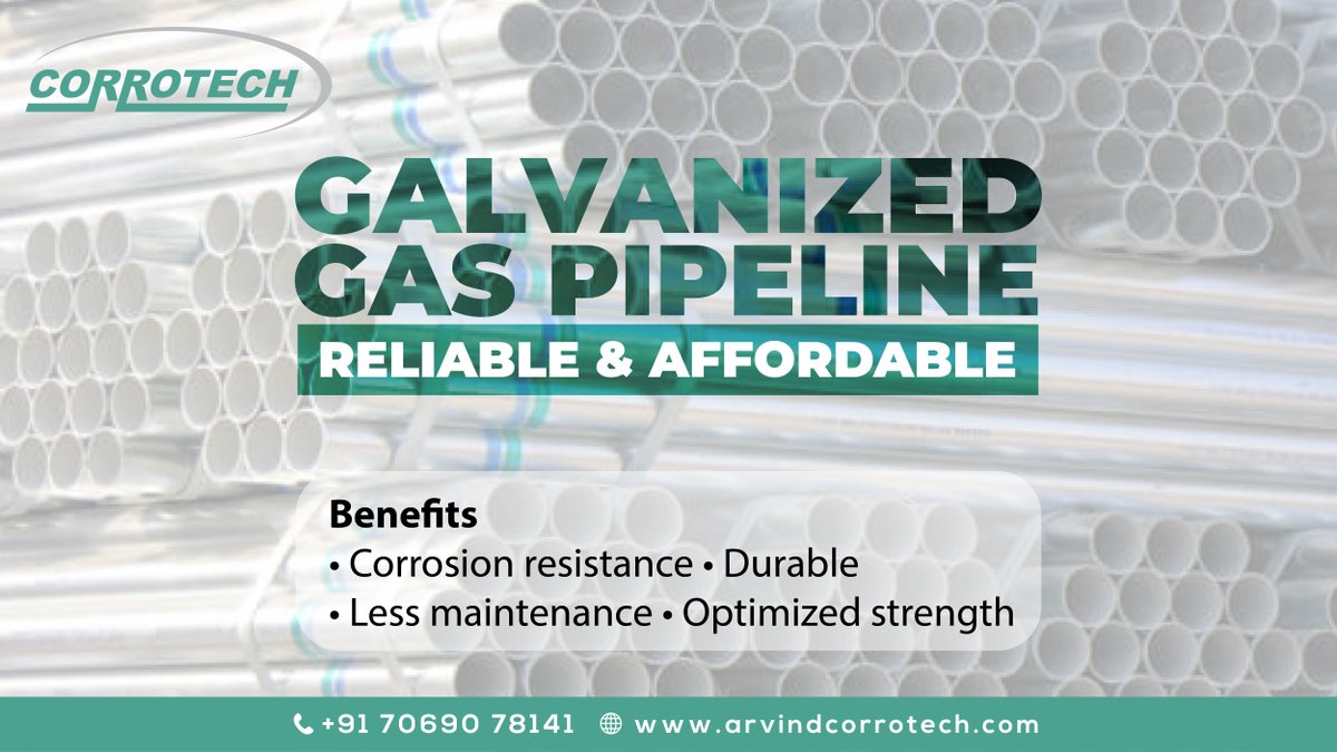 arvindcorrotech's tweet photo. The galvanized gas pipeline has solved plenty of issues of a gas company. Now, it doesnโt have to emphasize on pipeline maintenance.
#Arvindcorrotech #corrotech #gaspipeline #Galvanization #technology #Ahmedabad #Gujarat #India https://t.co/Ac8oZYx62X