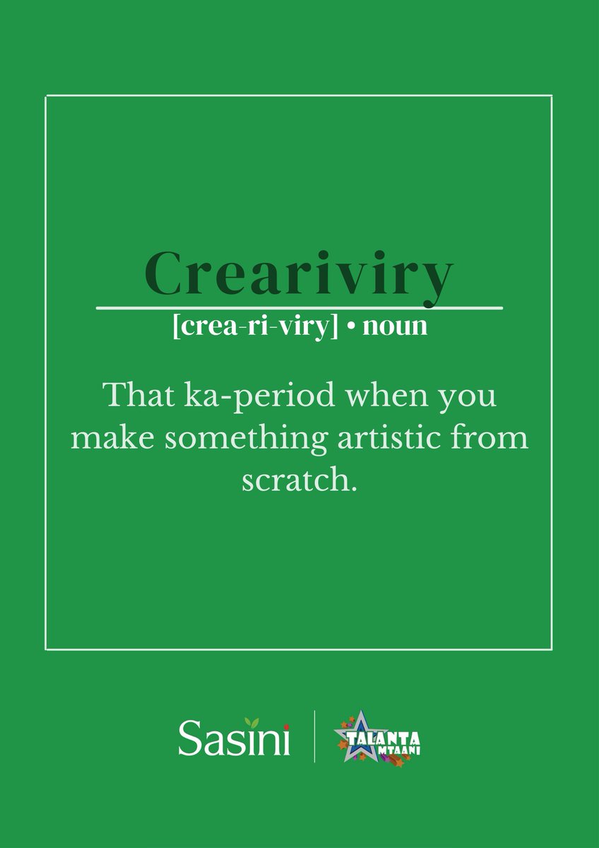 TalantaShow's tweet photo. Inspired by @biggiethadeejay 
Give us your own definition of creativity.
Tuesday vibes 💯✨

@sasinikenya 
#SasiniTalantamtaaani https://t.co/DM2U047U0x