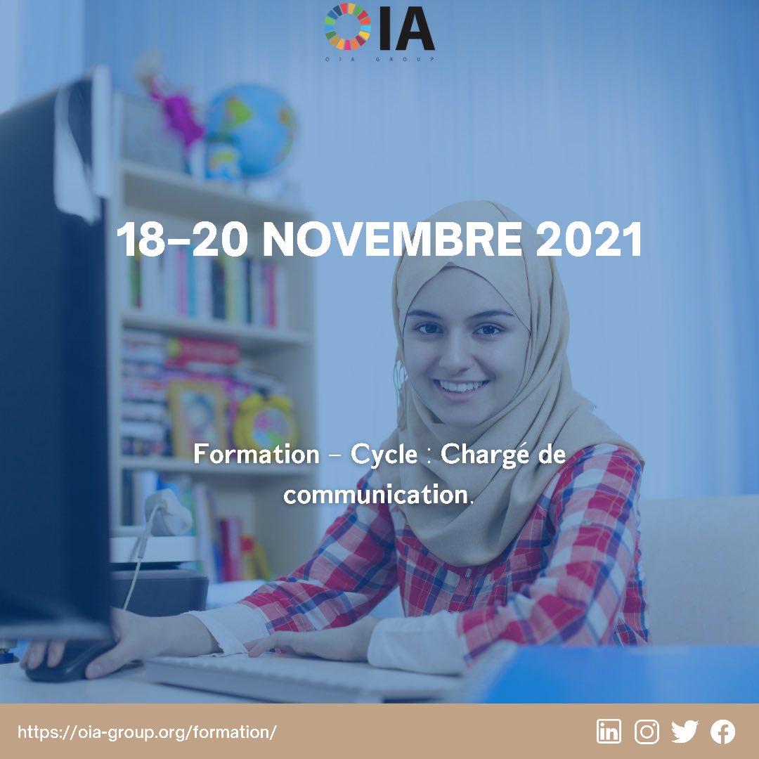 OIAGroup's tweet photo. 😉Vous êtes chargé(e) de communication et souhaitez acquérir les bonnes tactiques pour réussir vos actions? Inscrivez-vous vite à la 𝗙𝗼𝗿𝗺𝗮𝘁𝗶𝗼𝗻 – 𝗖𝘆𝗰𝗹𝗲 : 𝗖𝗵𝗮𝗿𝗴𝗲́ 𝗱𝗲 𝗰𝗼𝗺𝗺𝘂𝗻𝗶𝗰𝗮𝘁𝗶𝗼𝗻.
Info &amp; Inscription👉:https://t.co/KxJw7WVfil
#OIAGroup #Formation https://t.co/hqYSXS1wbU