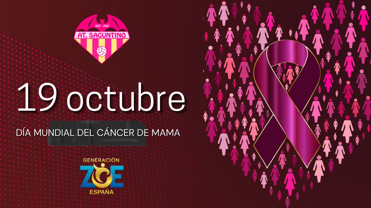 AtcoSaguntino's tweet photo. El #AtléticoSaguntino se une al #DiaMundialdelCancerdeMama.

¡Mucha fuerza a todas las personas que sufren este cáncer y a sus familias! 💪🏼

¡Todo al rosa! https://t.co/ESORYfTIHI