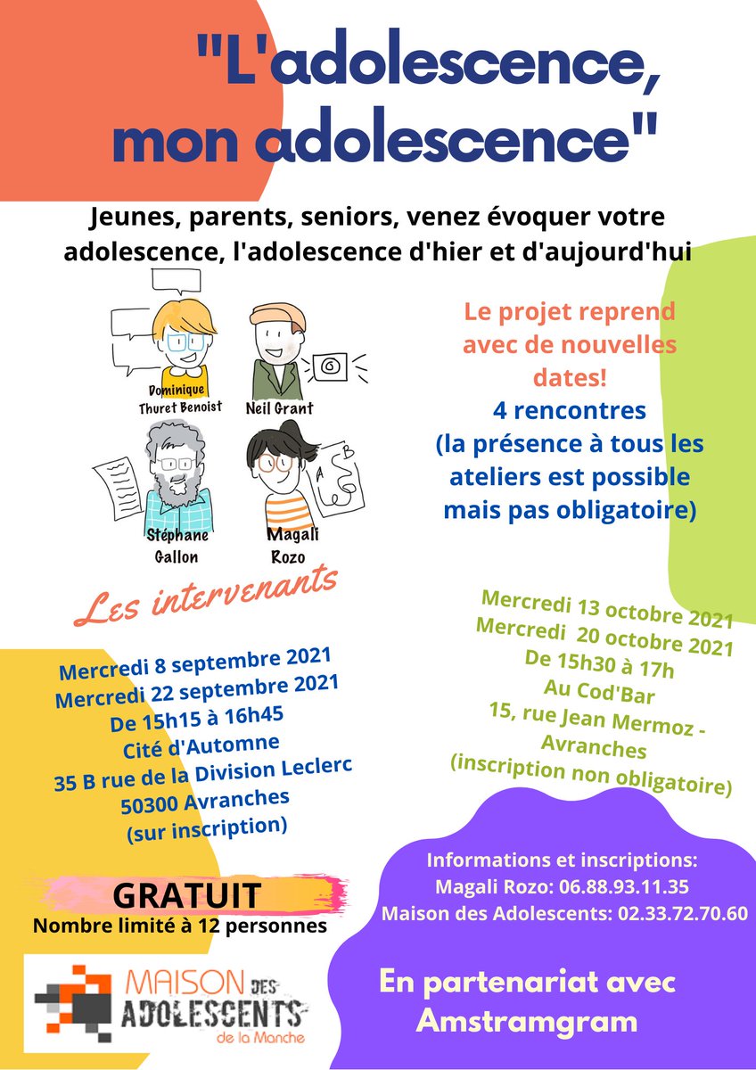 La  Mado vous propose un atelier demain à Avranches  au Cod'Bar : parlons de notre Adolescents.