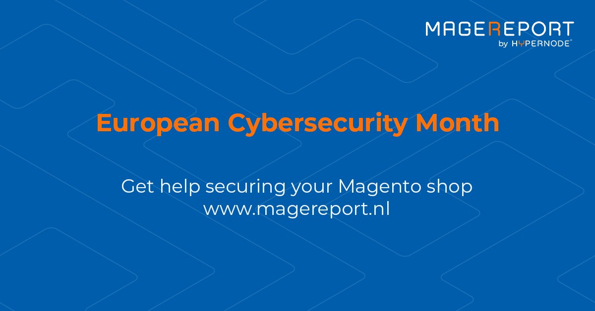 October = European Cybersecurity Month. In the digital age we are in right now, security is of increasing importance. Did you know a hack occurs every 39 seconds? Scan your shop with MageReport to prevent unnecessary problems.

#cybersecuritymonth #cybersecurity #ecommerce