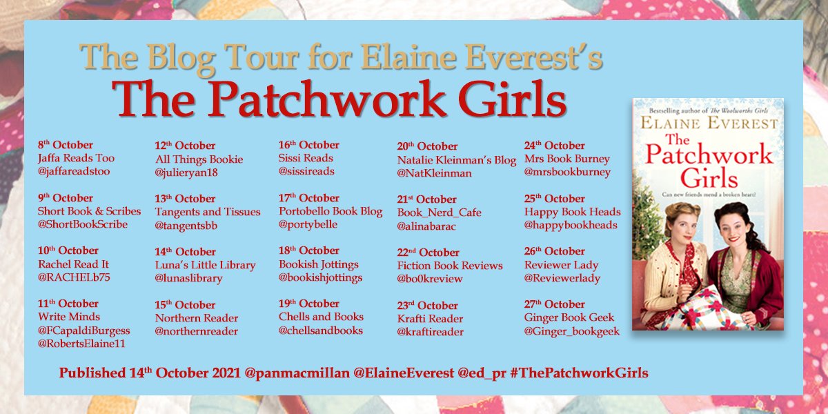 ed_pr's tweet photo. 'The Patchwork Girls is a truly special, heart-warming historical read that I loved and cannot wait to re-read it all over again!'

Check out @chellsandbooks full #BlogTour review of @ElaineEverest's #ThePatchworkGirls: https://t.co/R0ceLV4I7u🧶🪡  @panmacmillan https://t.co/IZq0dK5qDA