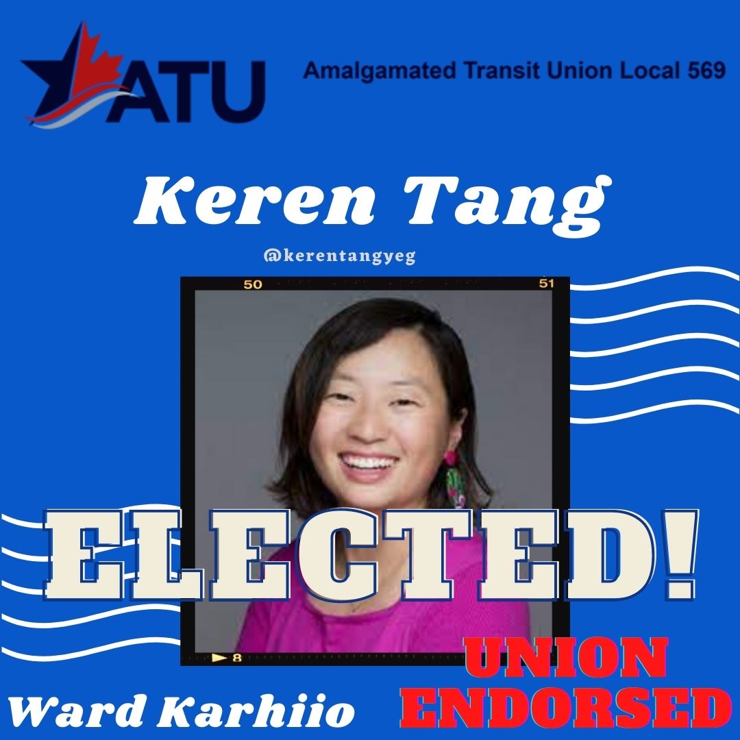 Keren Tang! Congratulations on a brilliant election win. We look forward to working closely with you to build an incredible City!

ATU Canada #yegcc #yegvotes