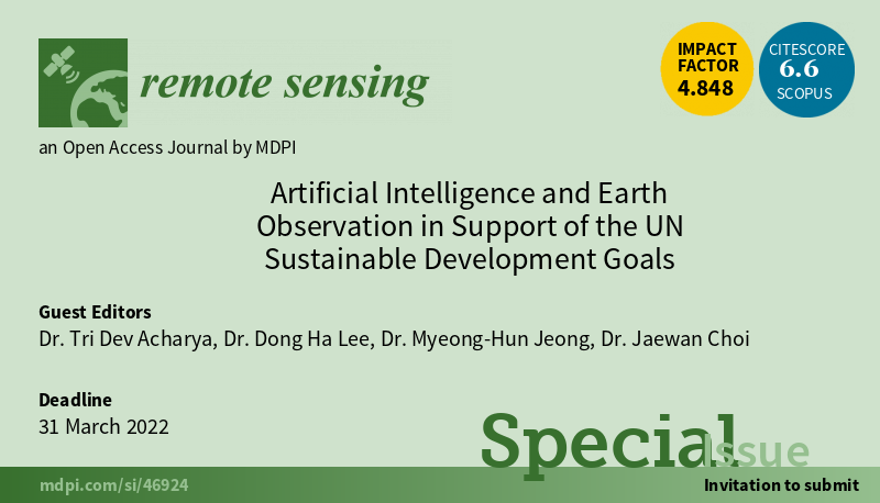 Remote Sensing Special Issue “Artificial Intelligence and Earth Observation in Support of the UN Sustainable Development Goals