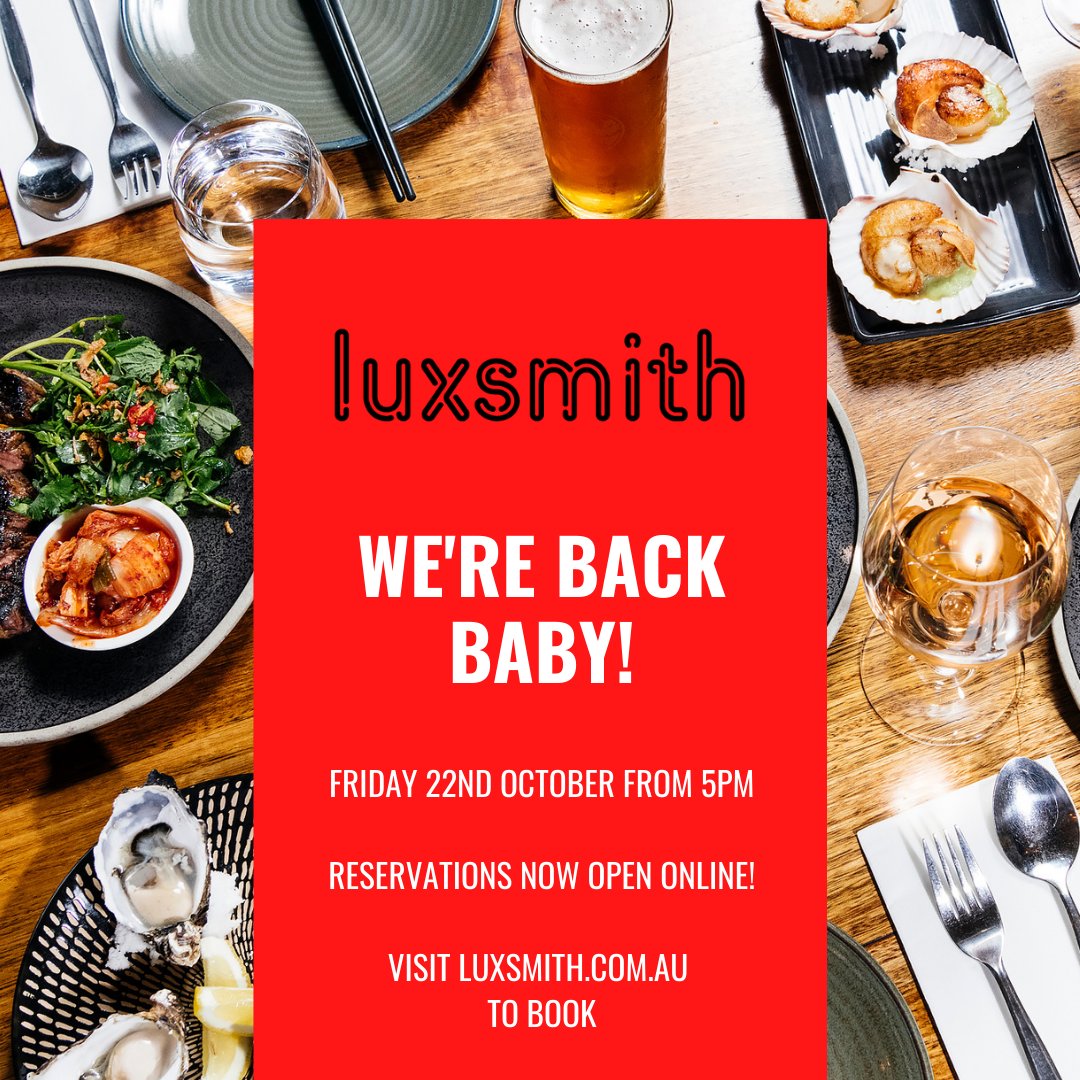 🍤 Are you ready Seddon?! 🥟

Bookings are live on the website &amp; we can't wait to see you!

Thank you SO much to everyone who has called &amp; emailed &amp; booked already - see you Fri-YAY!
.
.
.
.
#luxsmith #seddon #eatlocal #wefo #westisbest #modasian #dinein #wemadeitagain