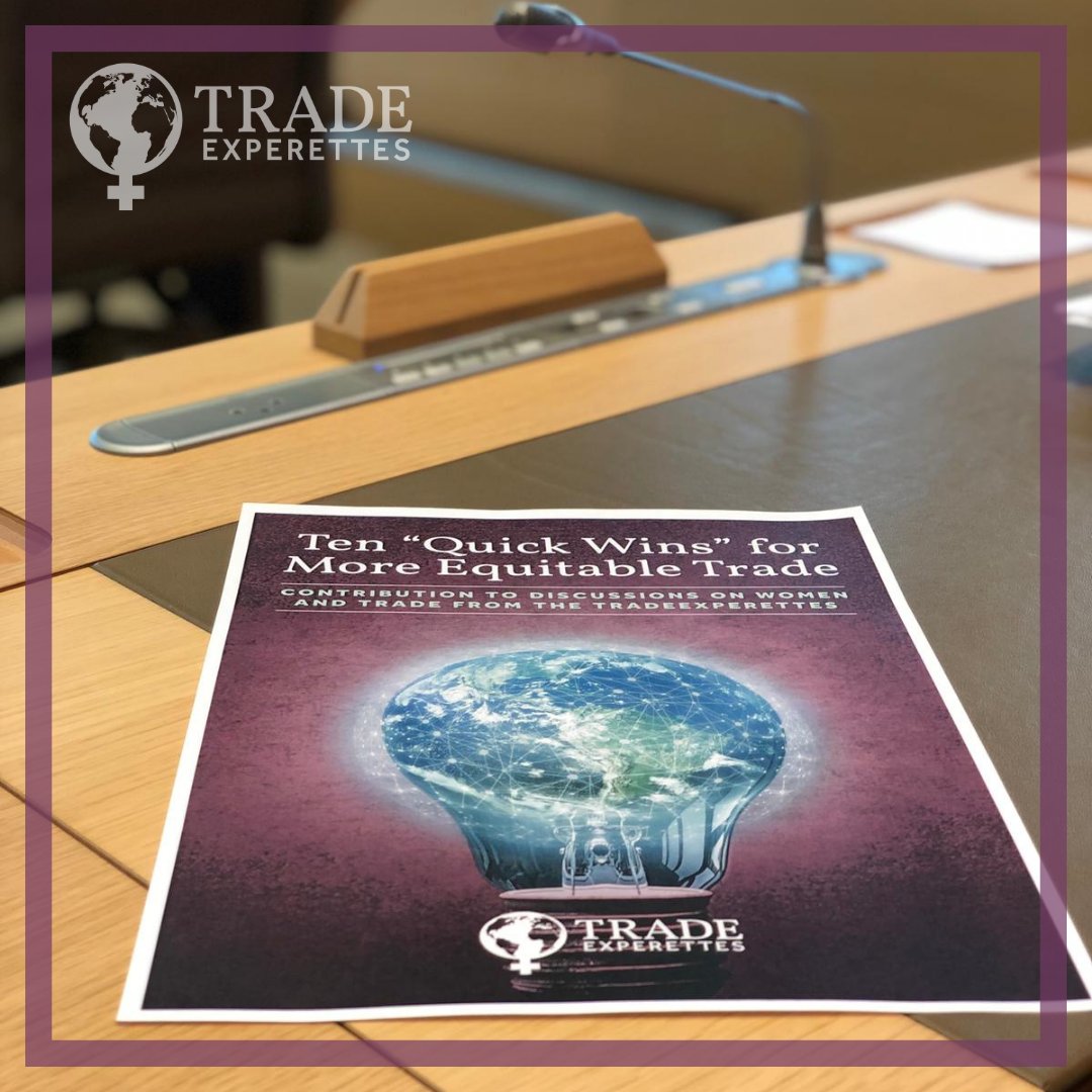 TradeExperettes's tweet photo. To contribute to the discussion on #TradeAndGender, in an informal ambassador's roundtable with @AP_Benedetti, @_AnabelG, @TradeEconomista and @johahill, TradeExperettes presented the report “Ten 'Quick Wins' for More Equitable Trade”.
Find out more 👇
https://t.co/Pcj5uEVWde https://t.co/MlEy4ReXIf