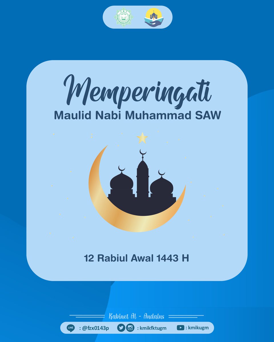 [Maulid Nabi Muhammad SAW 1443 H] 

Selamat memperingati Maulid Nabi Muhammad SAW. Sholawat akan berkumandang untuk junjungan kita, Nabi Muhammad SAW. Semoga kita semua bisa mengikuti sunnahnya dan meneladani akhlak Nabi SAW dalam semua aspek kehidupan.