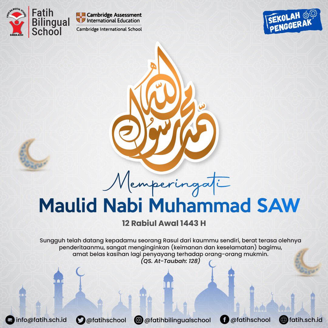 fatihschool's tweet photo. Memperingati Maulid Nabi Muhammad SAW 

12 Rabiul Awal 1443 H

•⁣⁣⁣⁣⁣⁣⁣⁣⁣⁣⁣⁣⁣⁣⁣⁣⁣⁣⁣

#fatihbilingualschool #FBS #students #education #maulidnabi #maulidnabimuhammadsaw https://t.co/QLV7KyNFY6