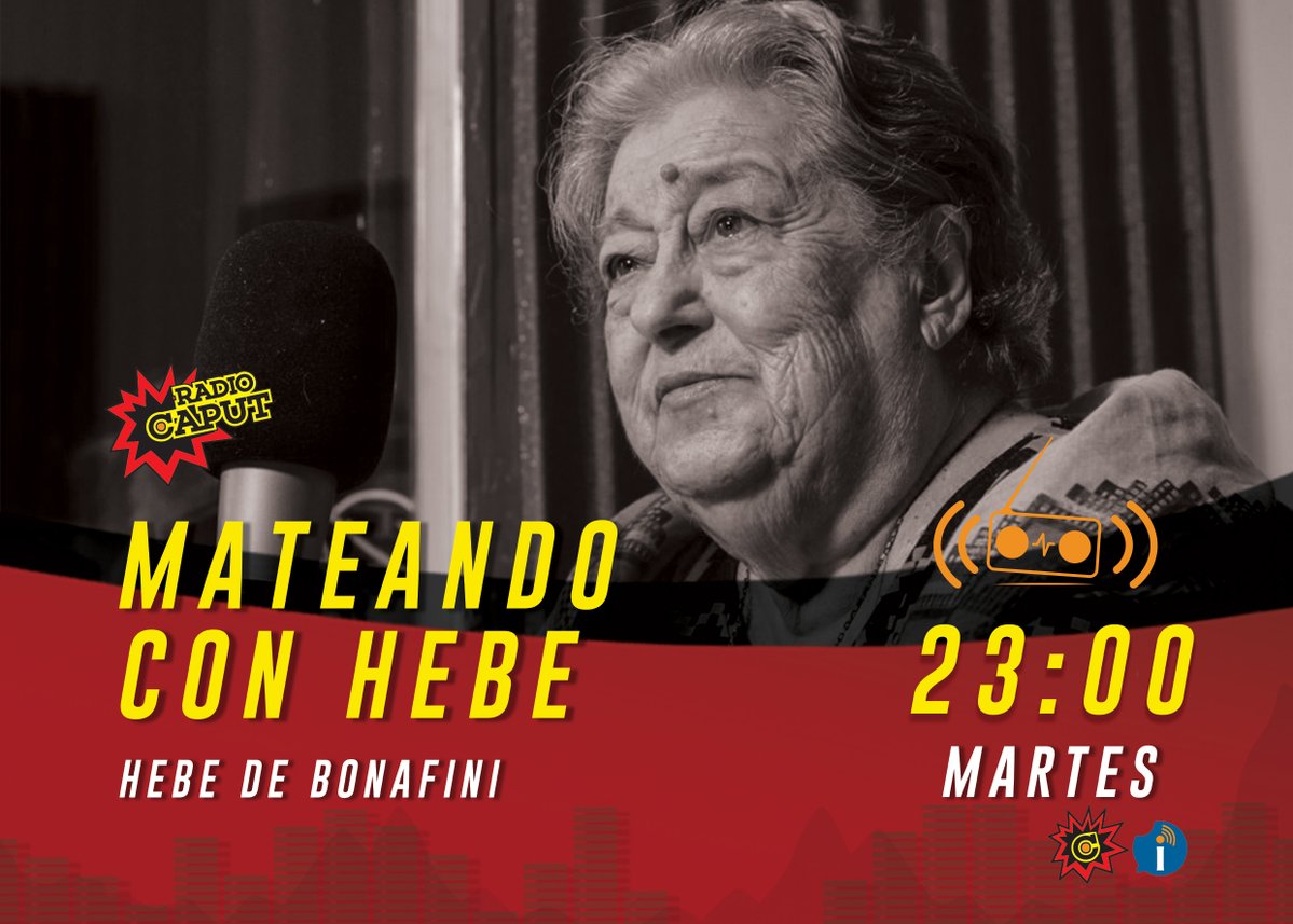 caputradio's tweet photo. 👉#AHORA #MemoriaVerdadYJusticia
➡️Ya comienza #MateandoConHebe, el programa de Hebe de Bonafini en Radio Caput.
Escuchalo por: 💥 https://t.co/b9pt0UJ2LS👈
✅ #MateandoConHebe | Martes 23hs
🎙️ Conduce #HebeDeBonafini @PrensaMadres https://t.co/eciRemLuEr