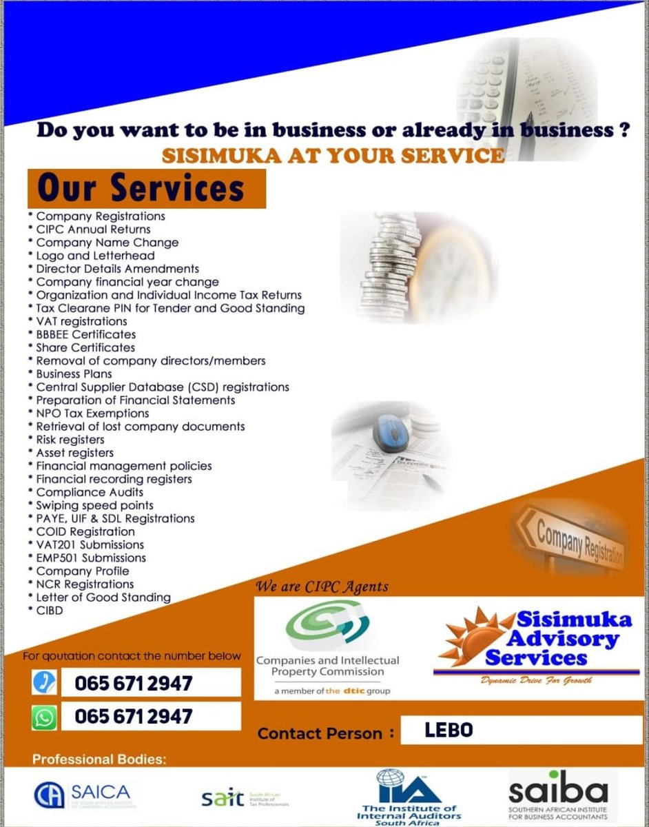 2lah3's tweet image. Good morning hustlers

Please checkout these services and get in touch with us on What'sApp: 065 671 2947 for any inquiries. For all your company and business needs
Zuma | Action SA