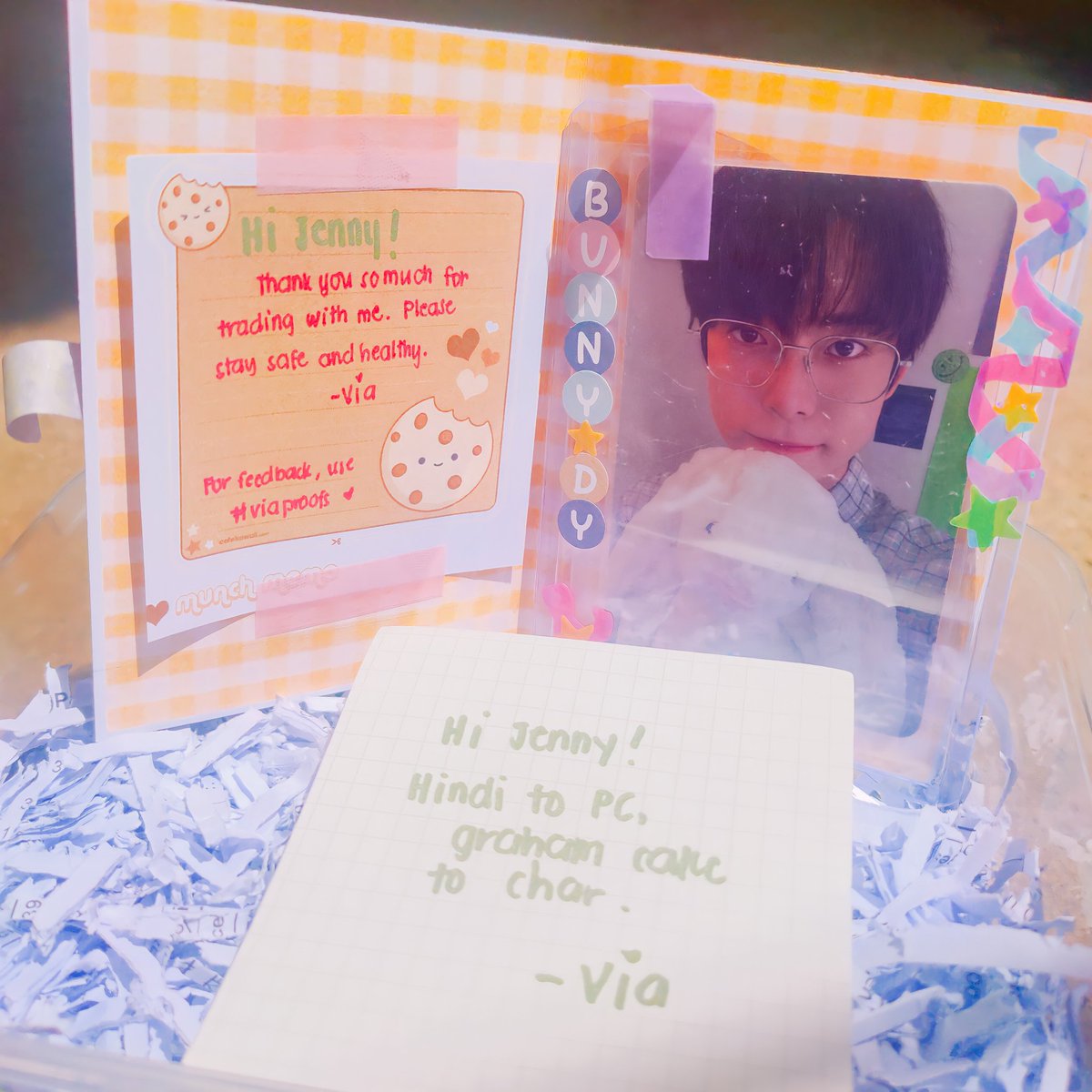 suhnnycart's tweet photo. ✧*。happy mail 💌

doie bunny came home todaaaay 🤩 thank you so much ate via @mahaesdump for trading w me and packing it very very securely 🥺 hope you get haechan nice and well too! 💗

๑ #viaproofs https://t.co/ILEvgrC8pH