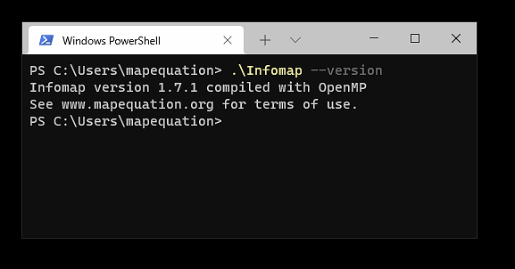m_rosvall's tweet image. Trouble running Infomap in Windows? We now provide pre-compiled Infomap binaries for Windows. Download and run Infomap in the PowerShell. Feature request from many R users. Work by @antoneri and @daniel_edler. mapequation.org/infomap/#Downl…