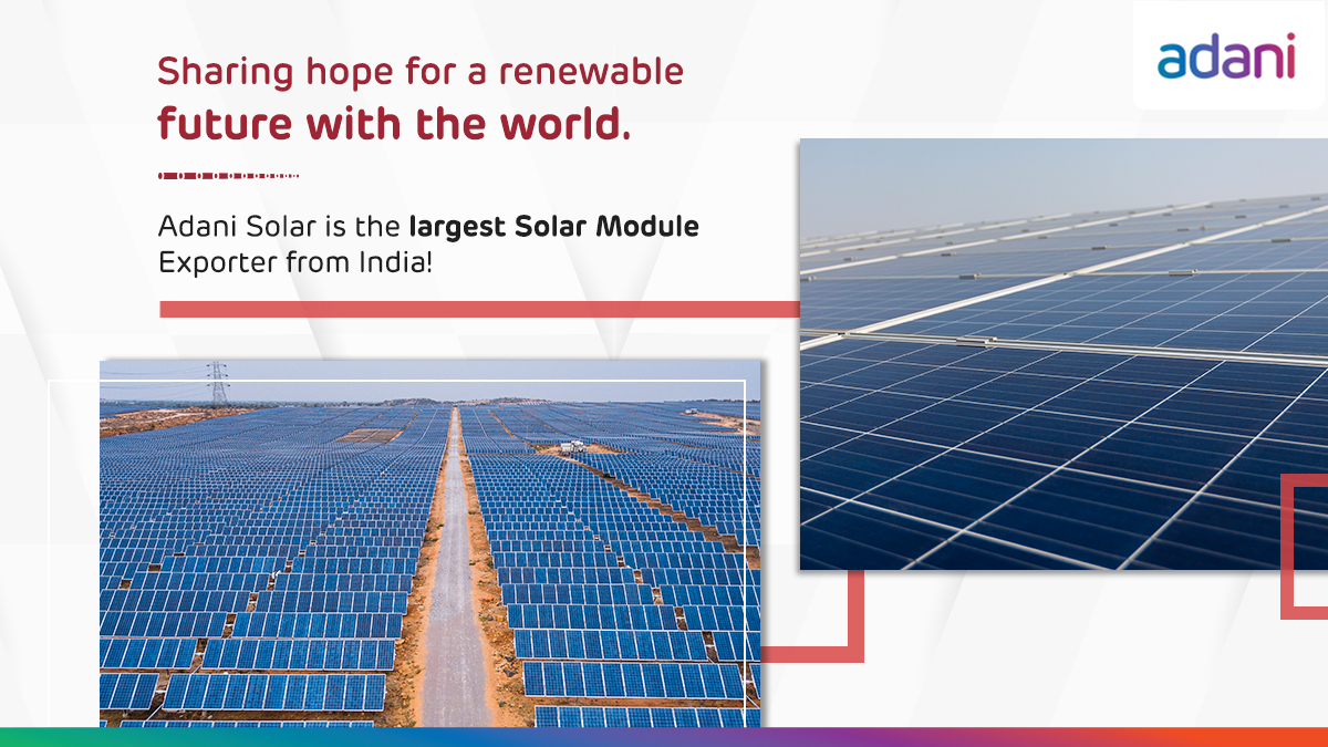 AdaniOnline's tweet photo. .@AdaniSolar is lighting up India's solar energy dream with an excess of 1.5 GW of PV Solar Cell and module capacity. Our plant at Mundra boosts our vision to fuel India’s renewable energy aspirations.
#Adani #AdaniSolar #EnergySecurity #Sustainability #SolarExports https://t.co/SJKfRsTAh5