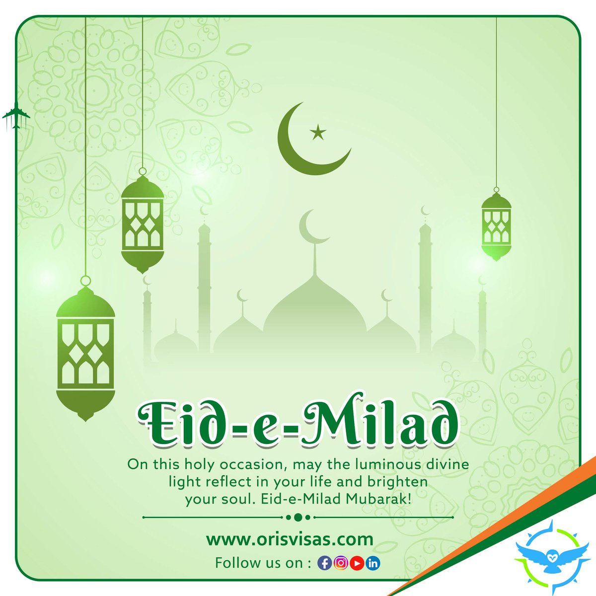 OrisVisa's tweet photo. Wishing happy eid milad un nabi from orisvisas !
#happyeidmiladunnabi #eid #eid2021 #eidmiladunnabifestival #celebrateeid #orisvisas #orivisasimmigration #immigrationcounsultant #visaservices #visaprovider #orisvisasconsultant https://t.co/bnQnLeufeo