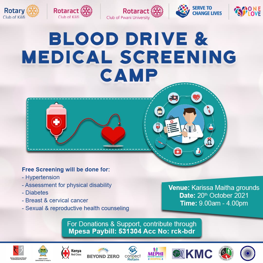 evambuche's tweet photo. On Mashuja Day, you can save a life and be part of an informed community on health realated issues #serviceaboveself #rotary @Rotary  @knbts @KenyaRedCross @Connect_2Retain @saturdayclubofmombasa
@DOHkilifi @BeyondZeroKenya @Rac_Kilifi #onelove #COVID19 https://t.co/2Kw10tX6um https://t.co/Rk5VJB6Dos
