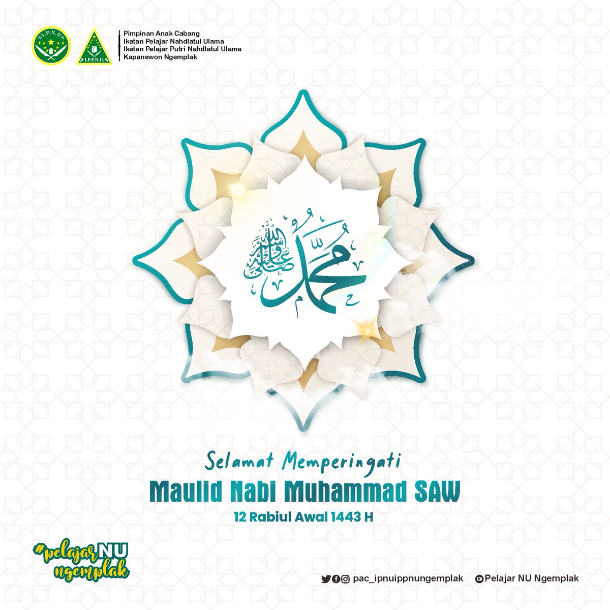 IP3NUNgemplak's tweet photo. Rasulullah semasa hidupnya menunjukkan perilaku mulia maka bergembiralah bagi yang mengidolakan beliau, Selamat Maulid Nabi SAW 1443 H https://t.co/a3vWekwvhv