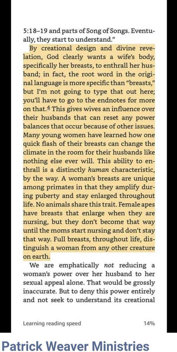DoveOnTheWing's tweet photo. @DefendTheSheep @garyLthomas What happened to Gary? Wasn't he once an advocate for abused women? I've only read a few books and his blog, so maybe I was mistaken. Has he always been this double-minded? 

Patrick's rebuttal is bang on! Here's his next screenshot from Gary's book. Apes? Really, Gary? https://t.co/fyF9s4FH20